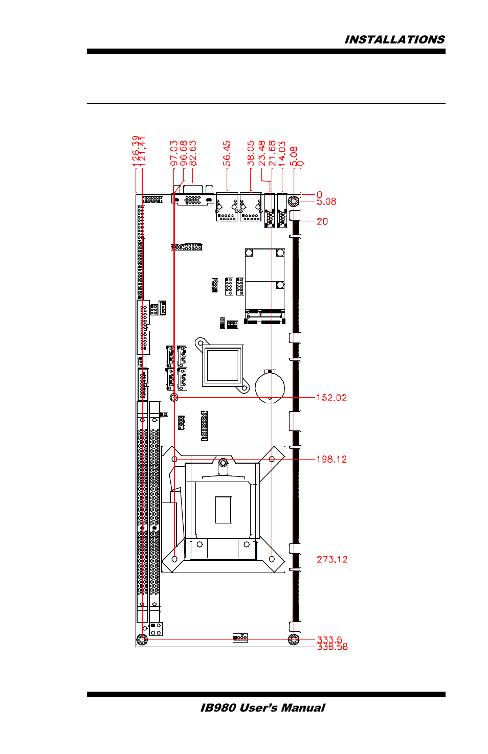 Board dimensions | IBASE IB980 User Manual | Page 9 / 80