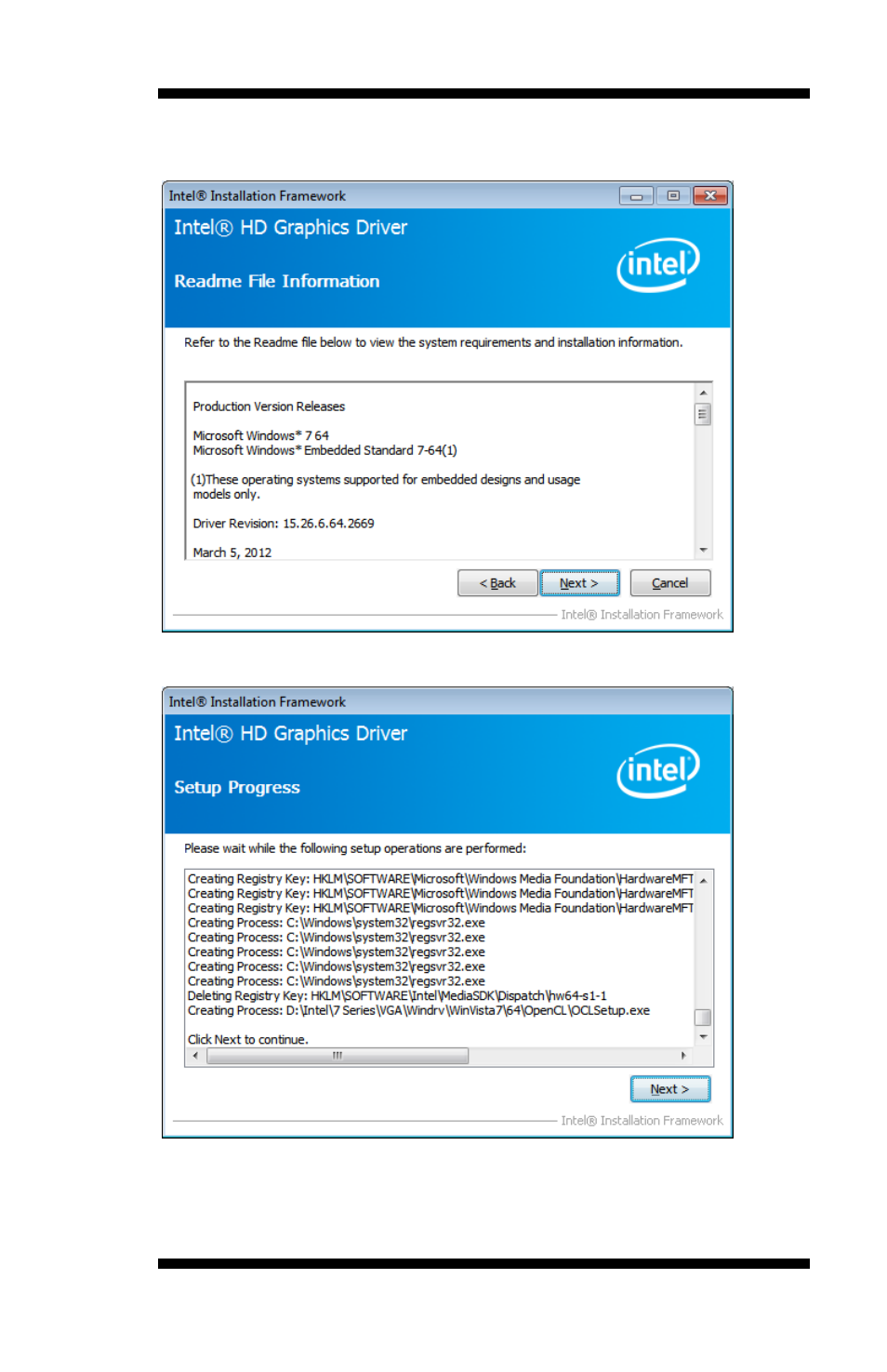 On setup progress screen, click next to continue | IBASE IB970 User Manual | Page 59 / 78