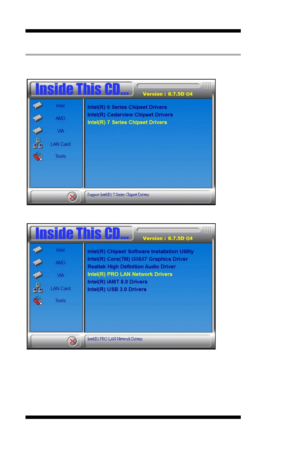 Lan drivers installation | IBASE IB970 User Manual | Page 62 / 78