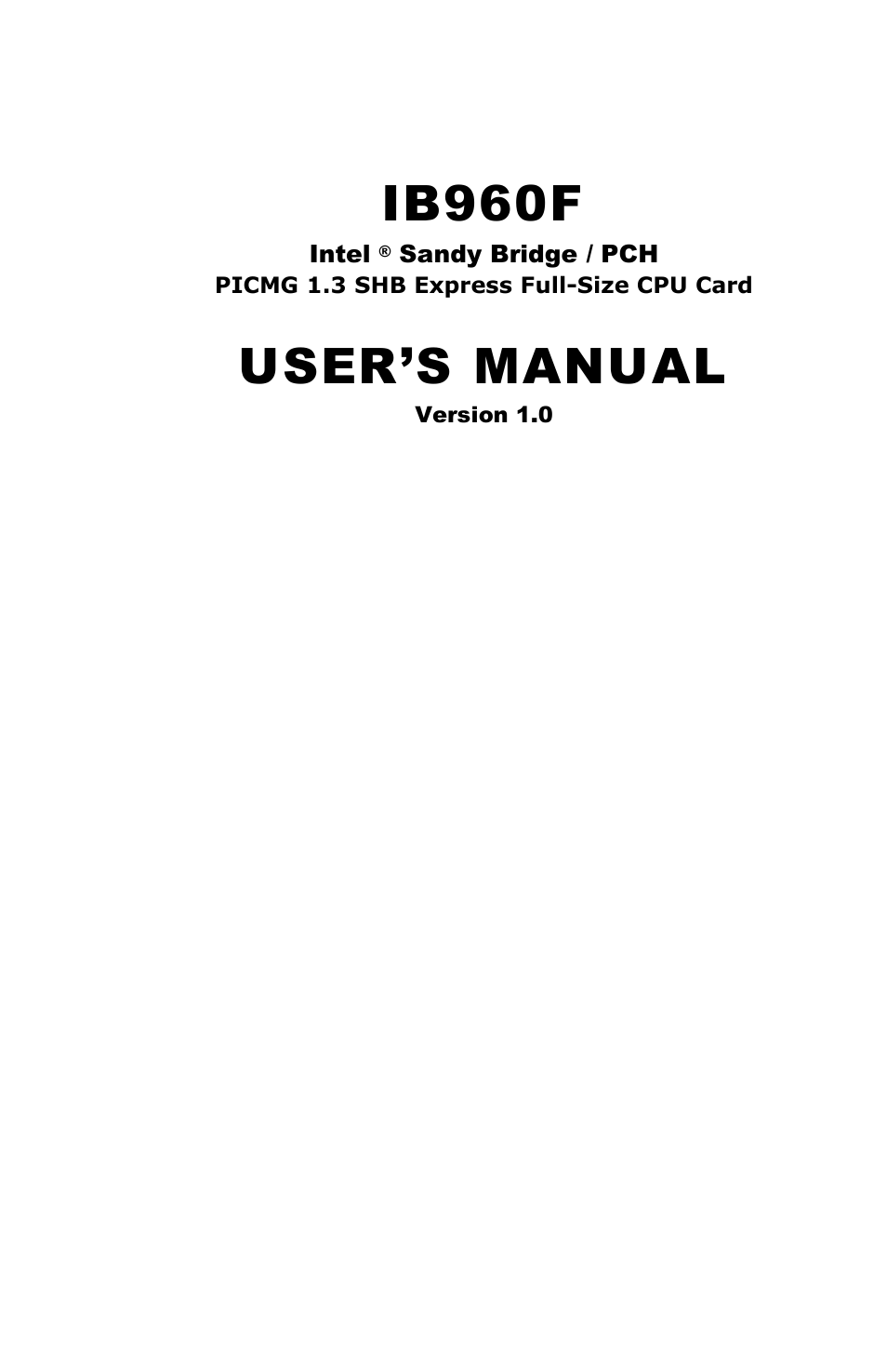 IBASE IB960 User Manual | 64 pages