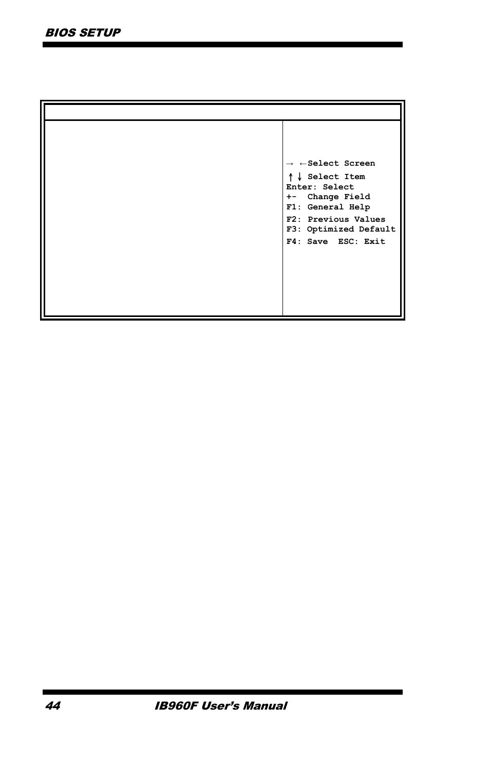 Save & exit settings, Bios setup, Ib960f user’s manual | IBASE IB960 User Manual | Page 48 / 64