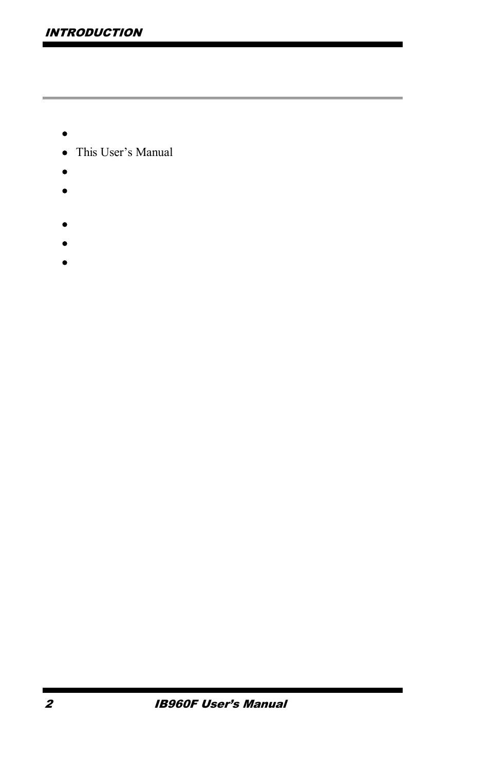 Checklist | IBASE IB960 User Manual | Page 6 / 64