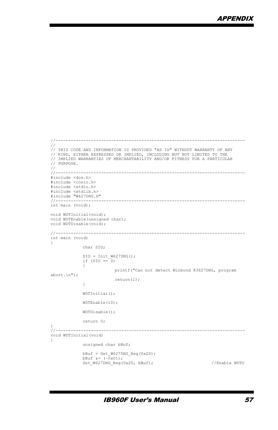 C. watchdog timer configuration | IBASE IB960 User Manual | Page 61 / 64