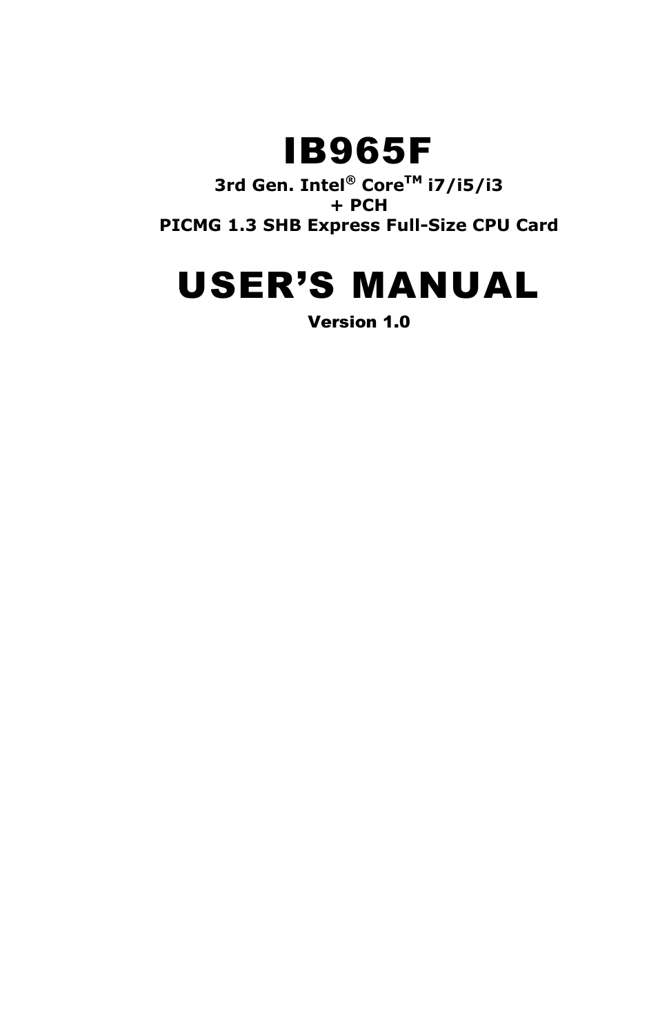 IBASE IB965 User Manual | 80 pages