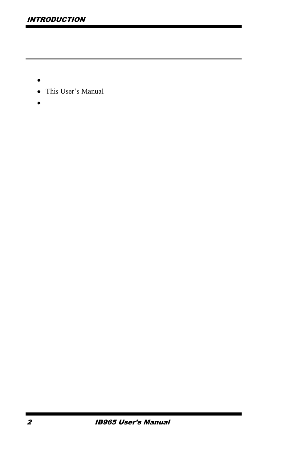 Checklist | IBASE IB965 User Manual | Page 6 / 80