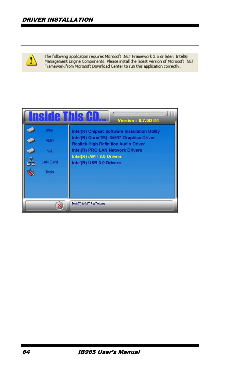 Intel® management engine interface | IBASE IB965 User Manual | Page 68 / 80