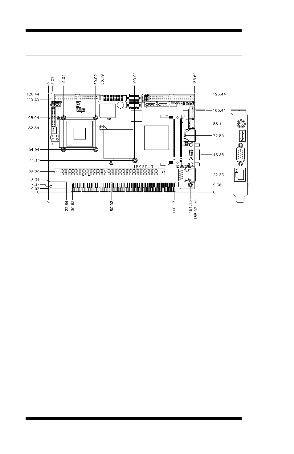 Board dimensions | IBASE IB930 User Manual | Page 8 / 62