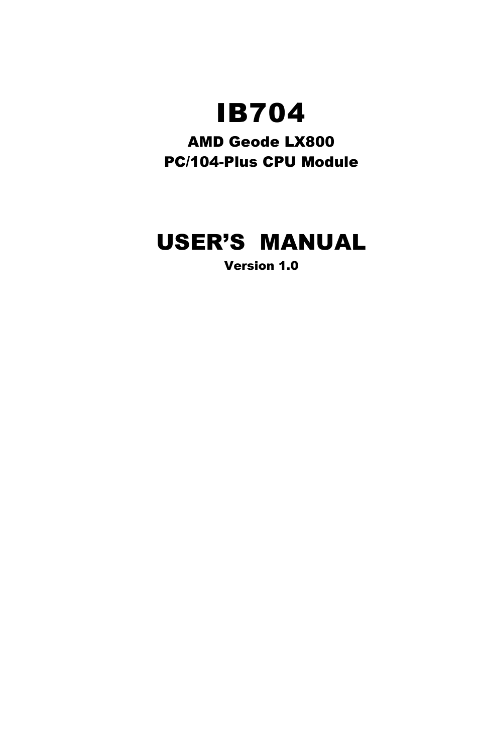 IBASE IB704 User Manual | 51 pages