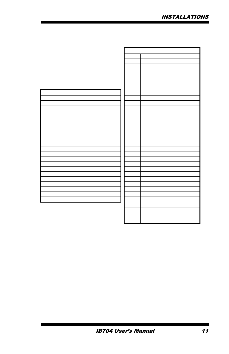 Pc/104 bus signal (reference only), Installations | IBASE IB704 User Manual | Page 15 / 51