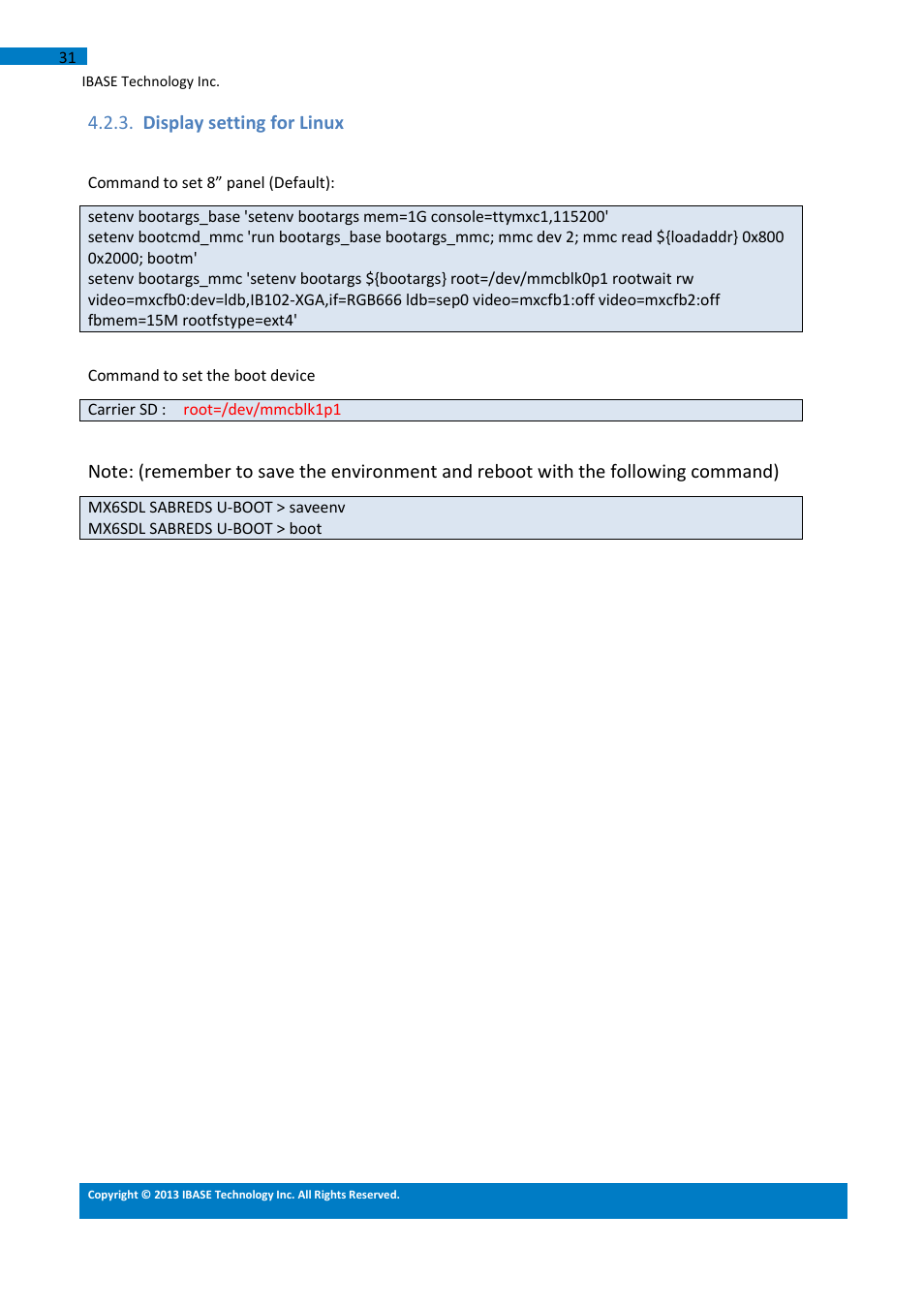 Display setting for linux | IBASE IB102 User Manual | Page 31 / 67