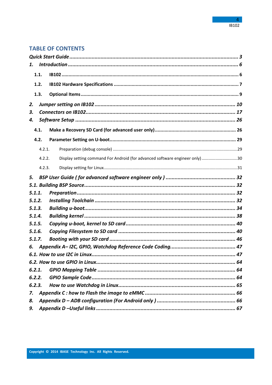 IBASE IB102 User Manual | Page 4 / 67