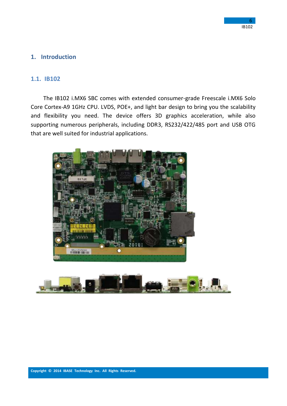 Introduction, Ib102 | IBASE IB102 User Manual | Page 6 / 67