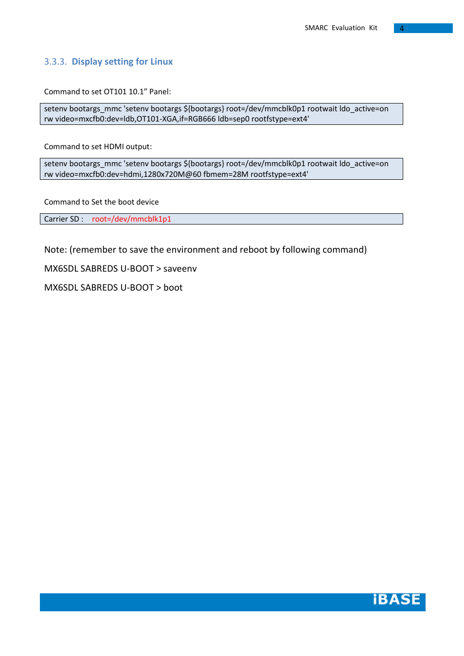 Display setting for linux | IBASE SMARC Evaluation Kit User Manual | Page 30 / 93