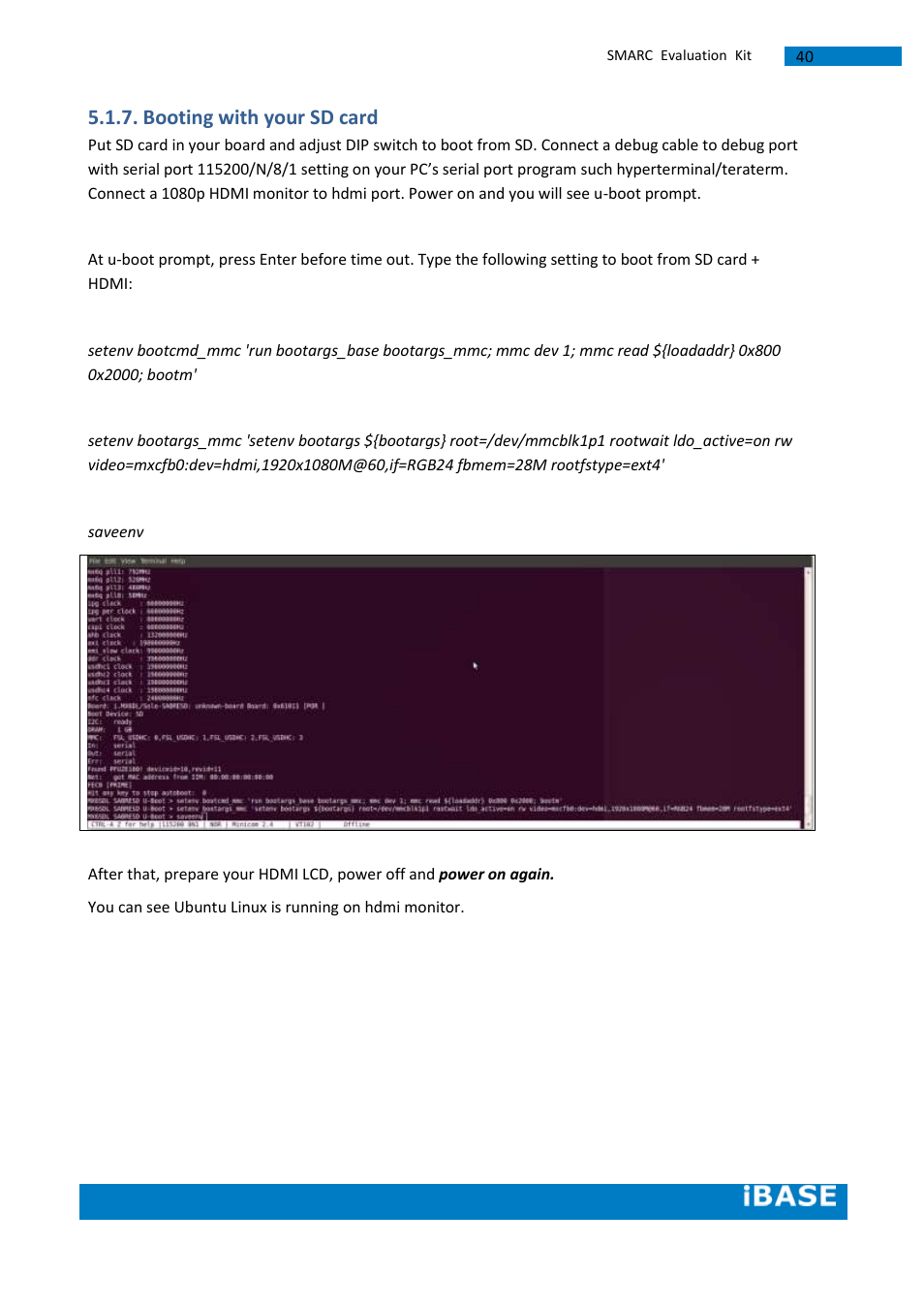 Booting with your sd card | IBASE SMARC Evaluation Kit User Manual | Page 66 / 93