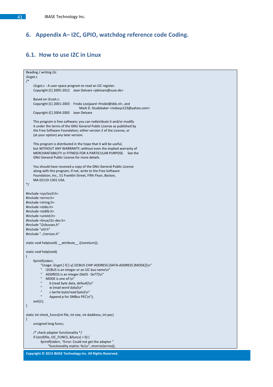 How to use i2c in linux | IBASE SMARC Evaluation Kit User Manual | Page 67 / 93