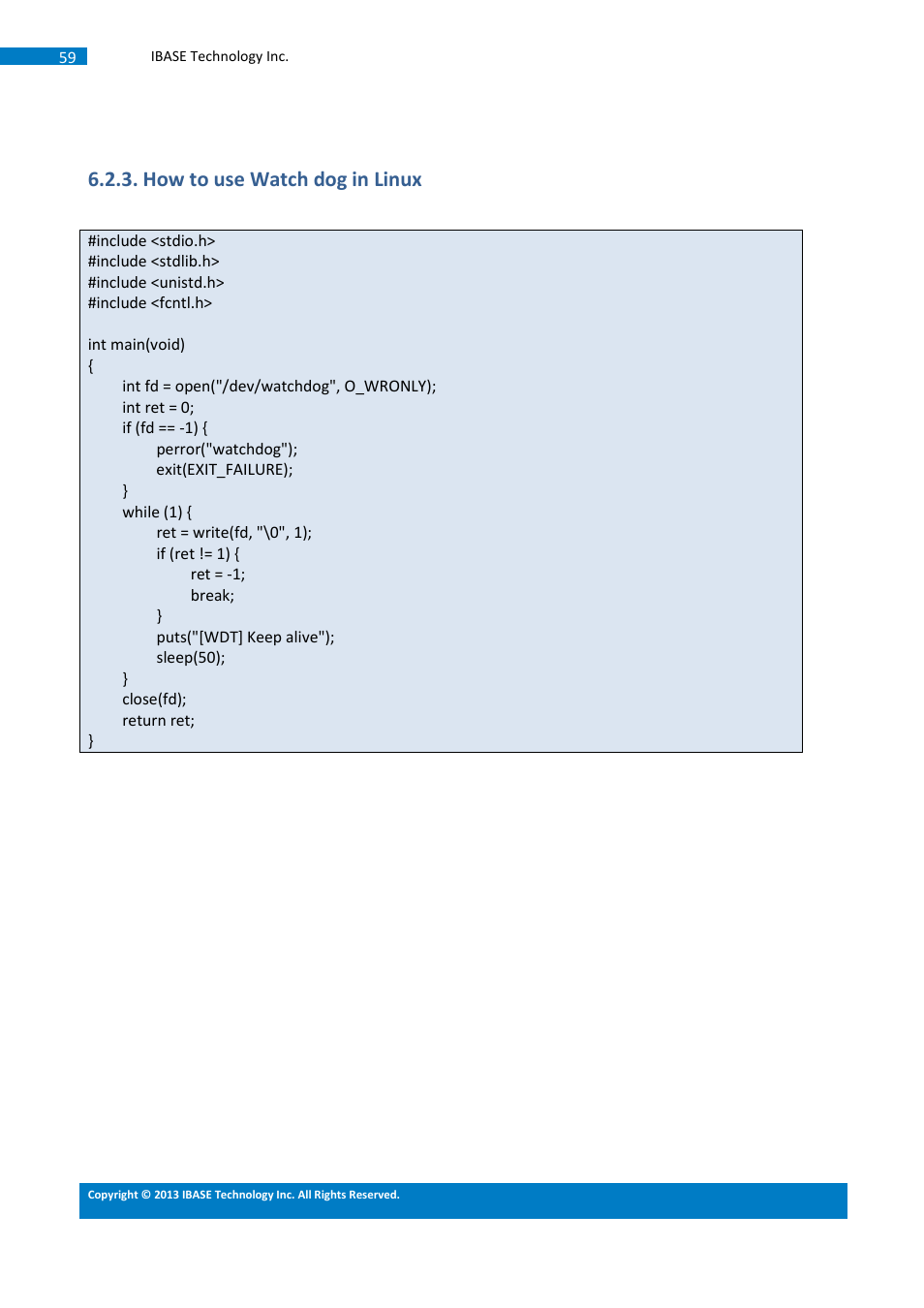 How to use watch dog in linux | IBASE SMARC Evaluation Kit User Manual | Page 85 / 93
