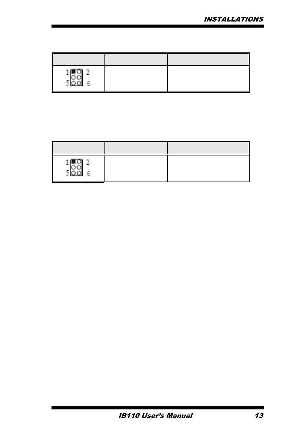 J9 setting function, Pin 2-4 short/closed, Com2 port pin 2 +12v | Pin 1-3 short/closed, Com2 port pin 7 +5v | IBASE IB110 User Manual | Page 13 / 29