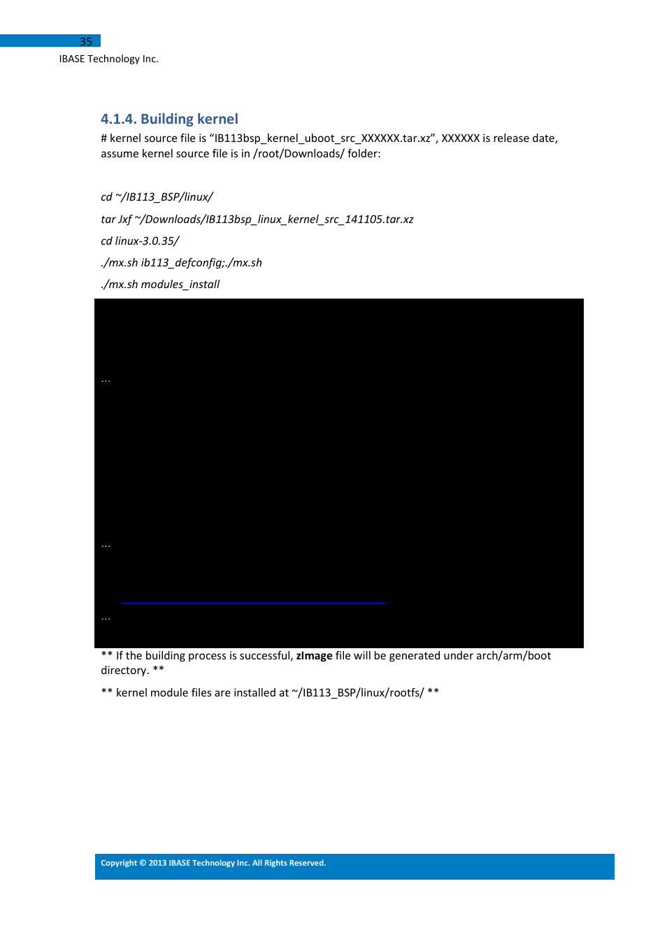 Building kernel | IBASE IB113 User Manual | Page 35 / 63