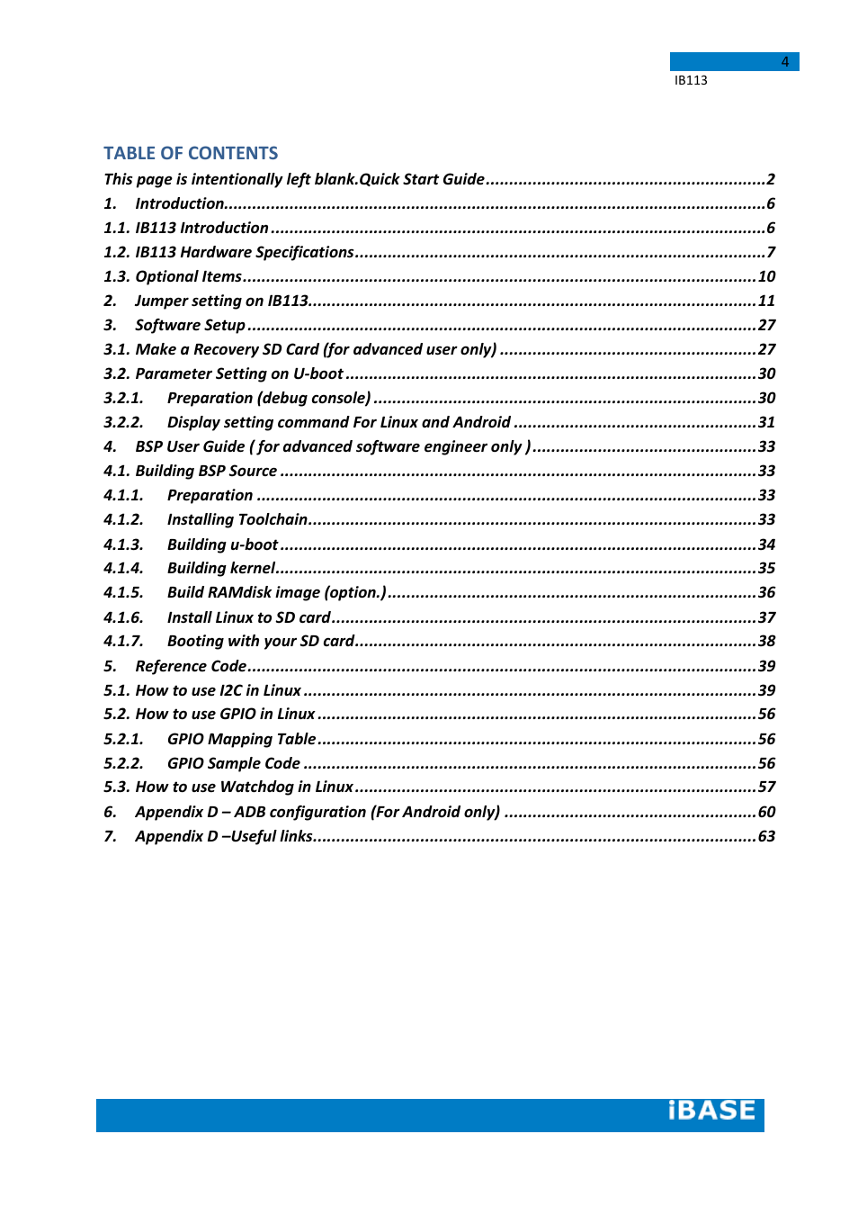 IBASE IB113 User Manual | Page 4 / 63