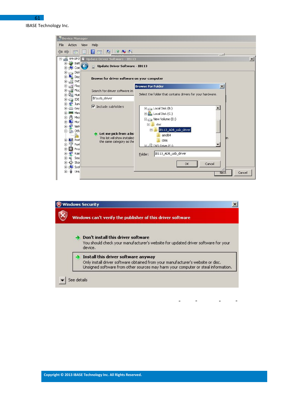 IBASE IB113 User Manual | Page 61 / 63