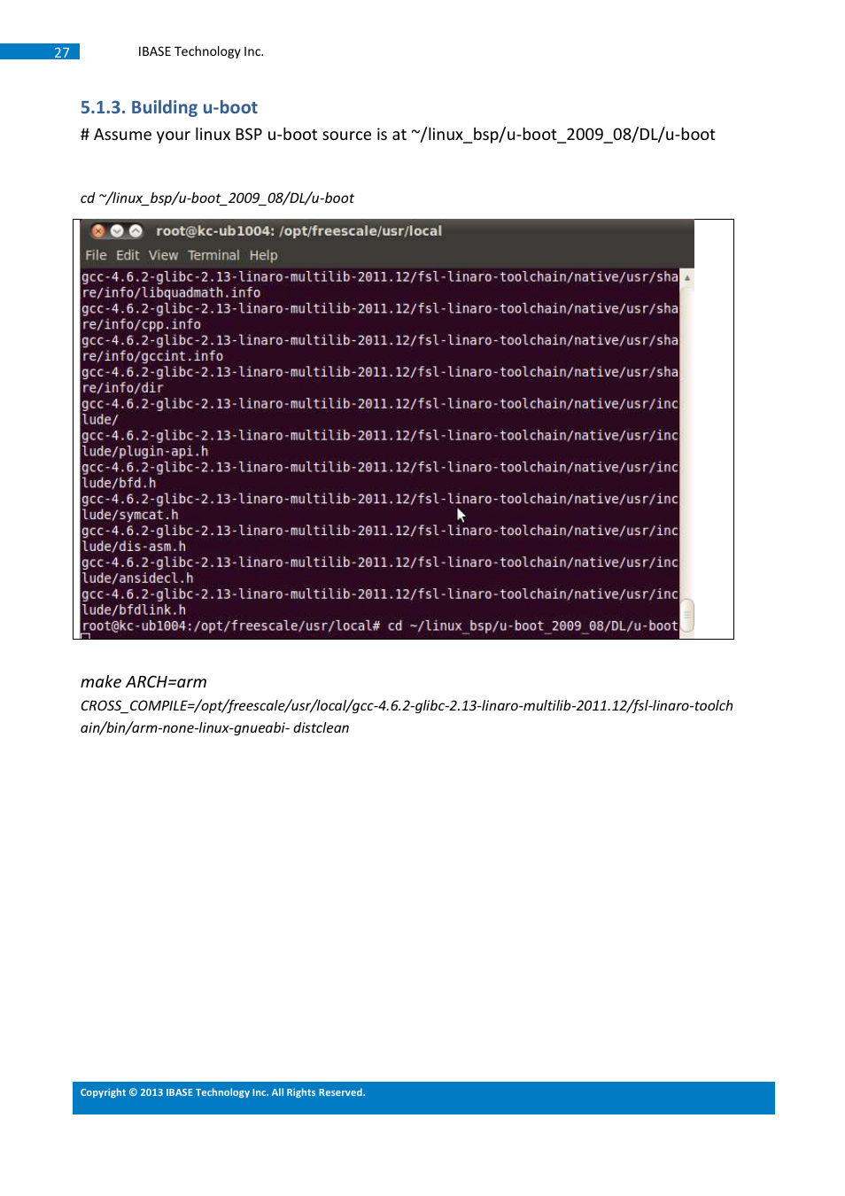 Building u-boot | IBASE SMARC-EVK1 User Manual | Page 53 / 92