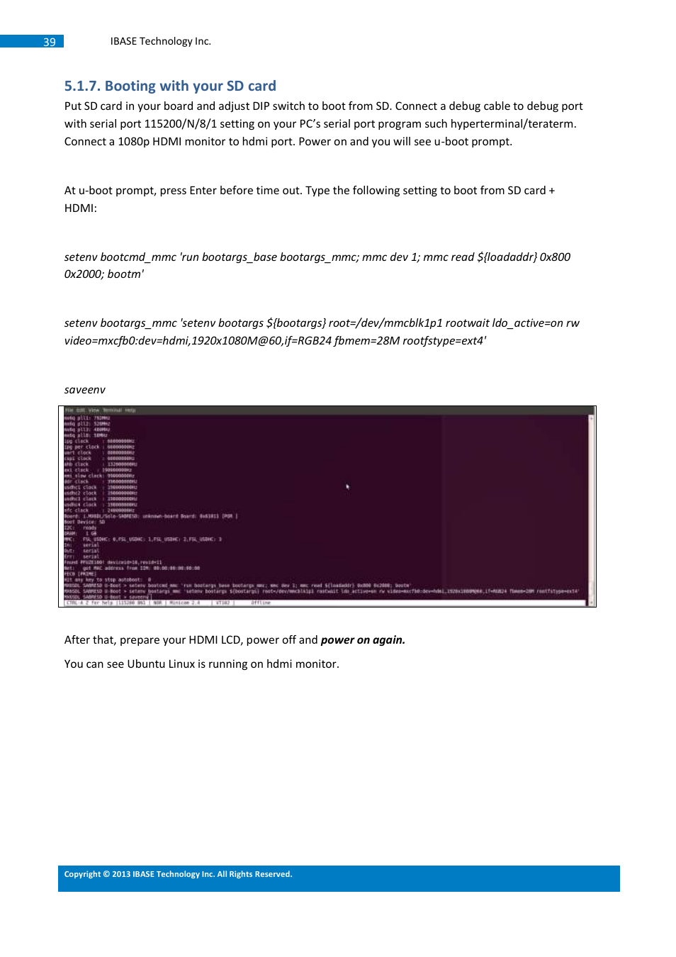 Booting with your sd card | IBASE SMARC-EVK1 User Manual | Page 65 / 92