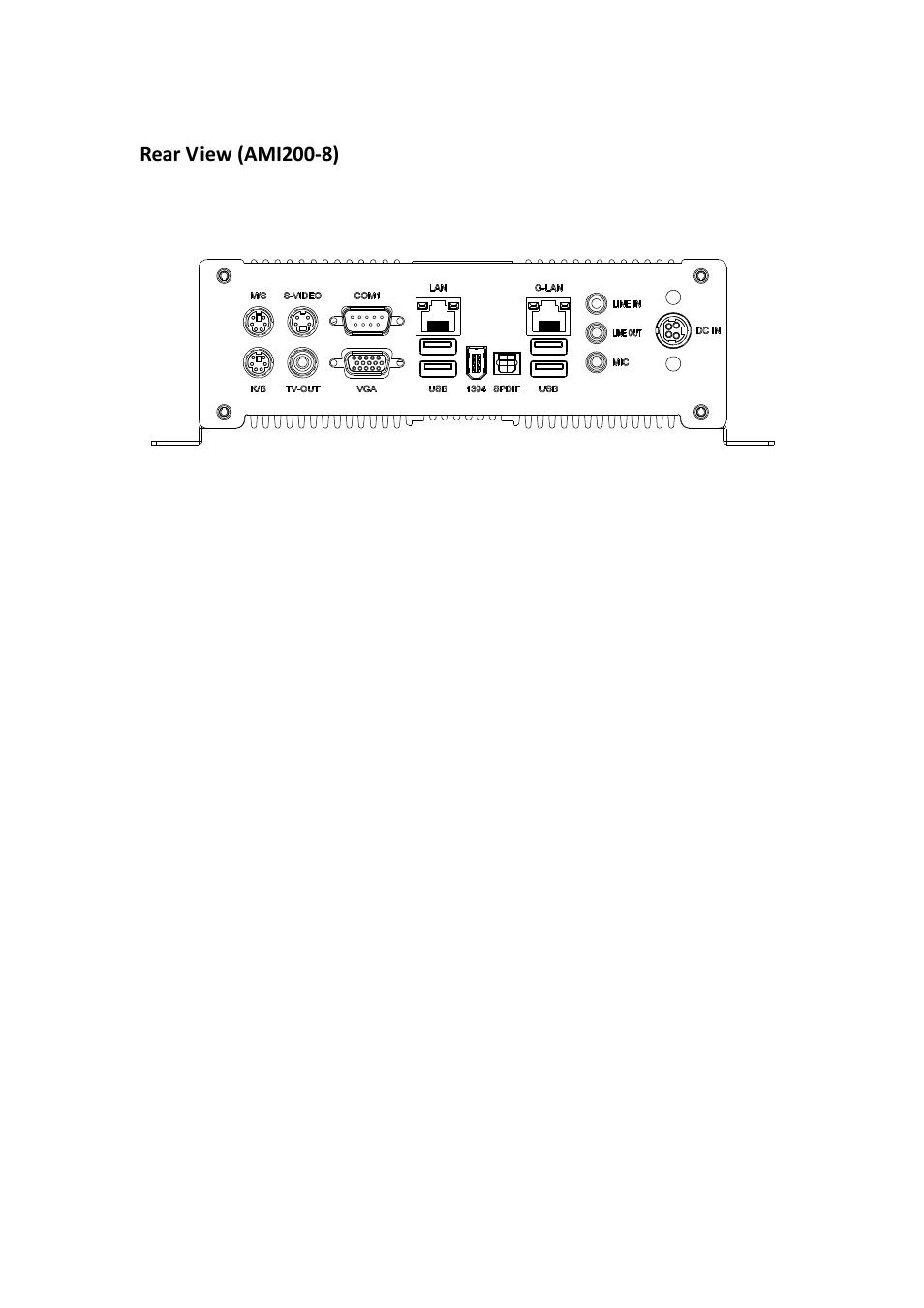 Rear view (ami200-8) | IBASE AMI200 User Manual | Page 10 / 27