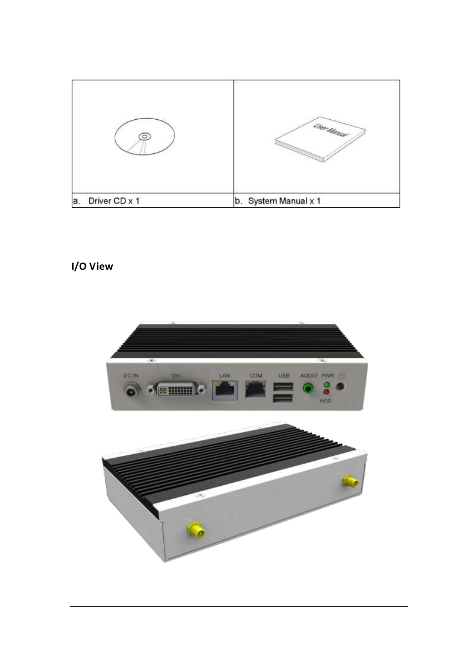 Accessories, Components, I/o view | IBASE SI-06 User Manual | Page 8 / 44