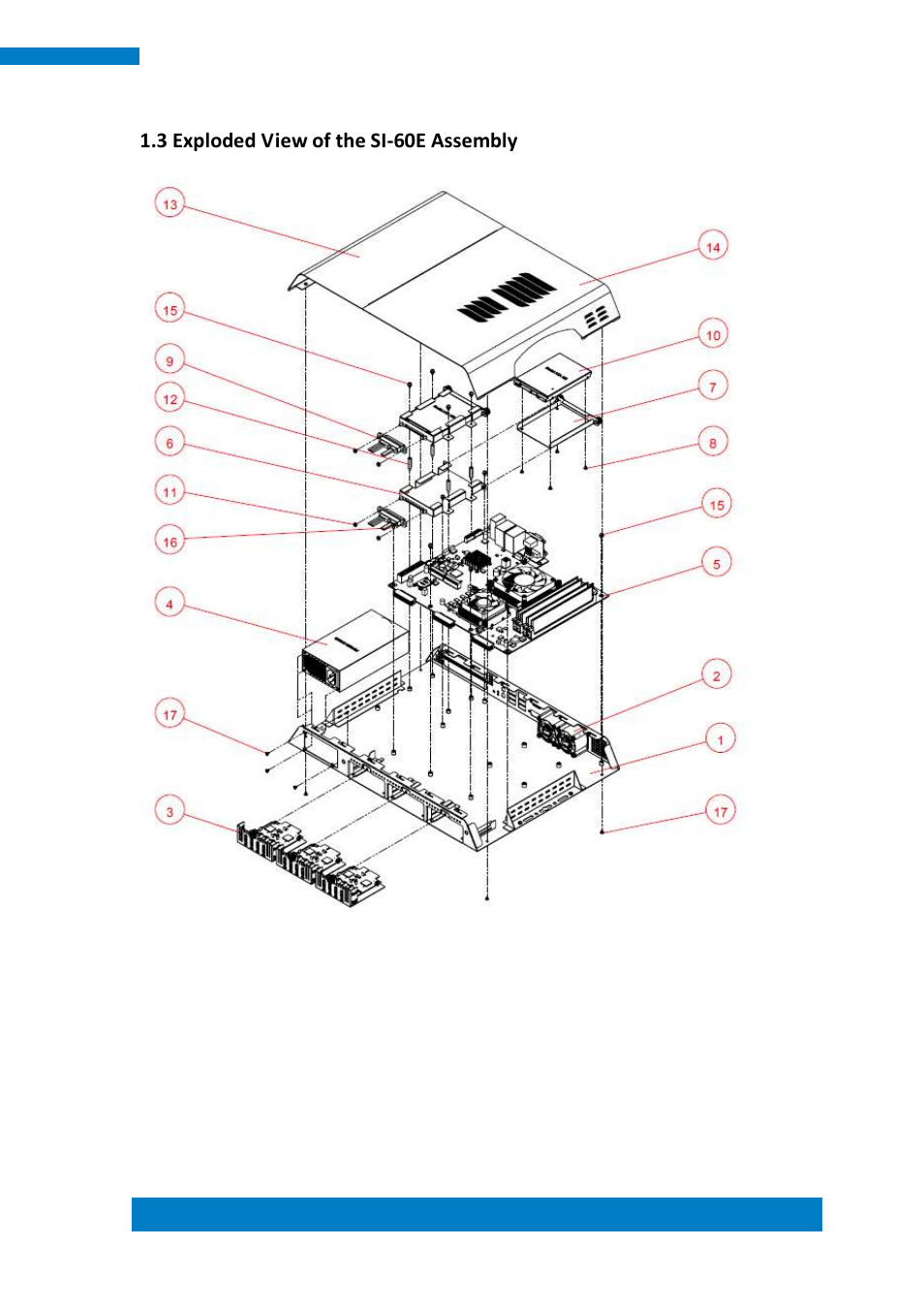 3 exploded view of the si-60e assembly | IBASE SI-60E User Manual | Page 13 / 103