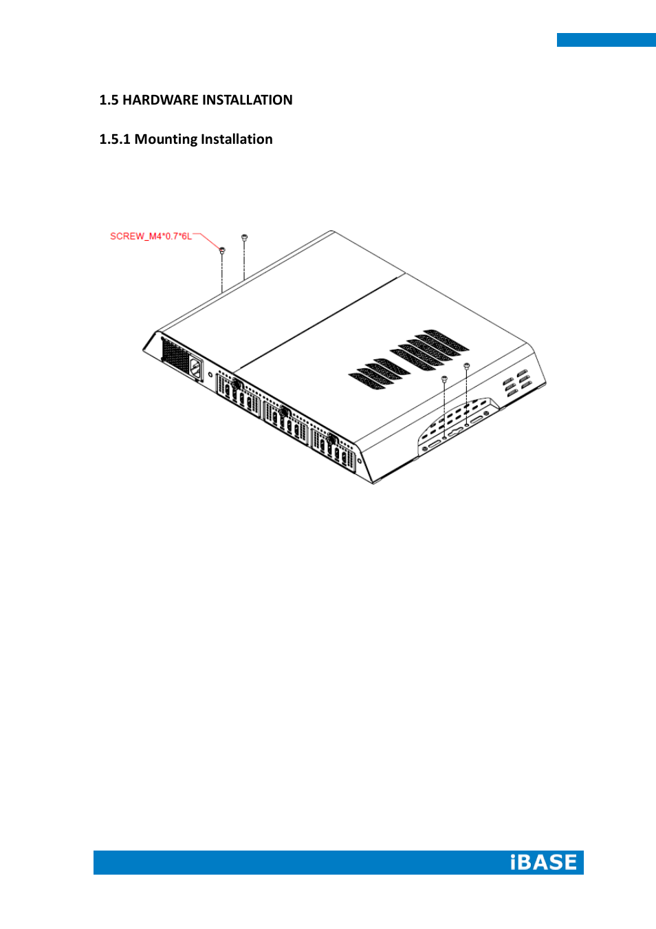5 hardware installation, 1 mounting installation | IBASE SI-60E User Manual | Page 16 / 103