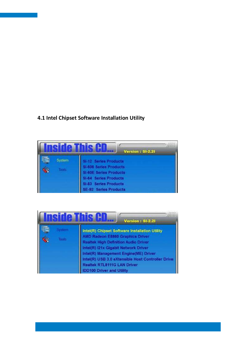 Chapter 4 drivers installation, 1 intel chipset software installation utility | IBASE SI-60E User Manual | Page 53 / 103