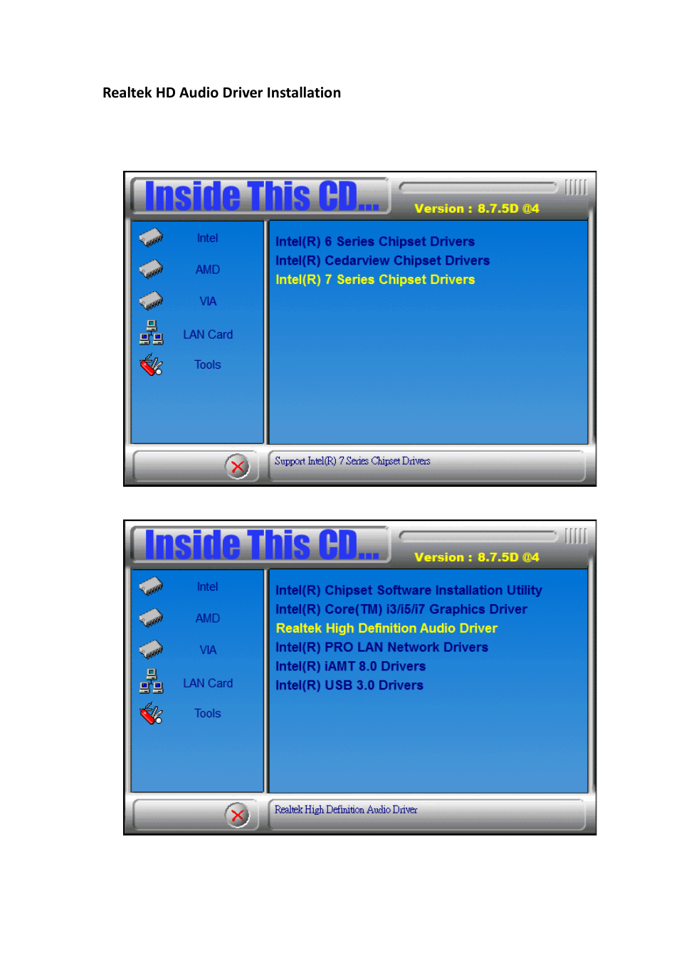 Realtek hd audio driver installation | IBASE IOPS-76 User Manual | Page 26 / 36