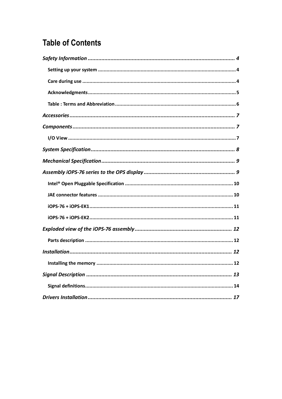 IBASE IOPS-76 User Manual | Page 3 / 36