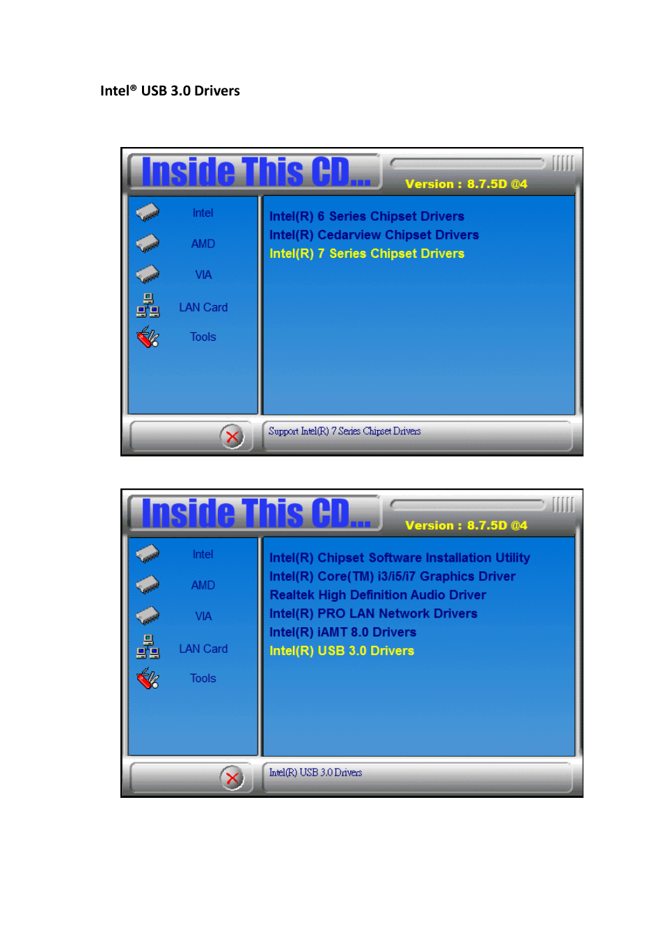 Intel® usb 3.0 drivers | IBASE IOPS-76 User Manual | Page 35 / 36