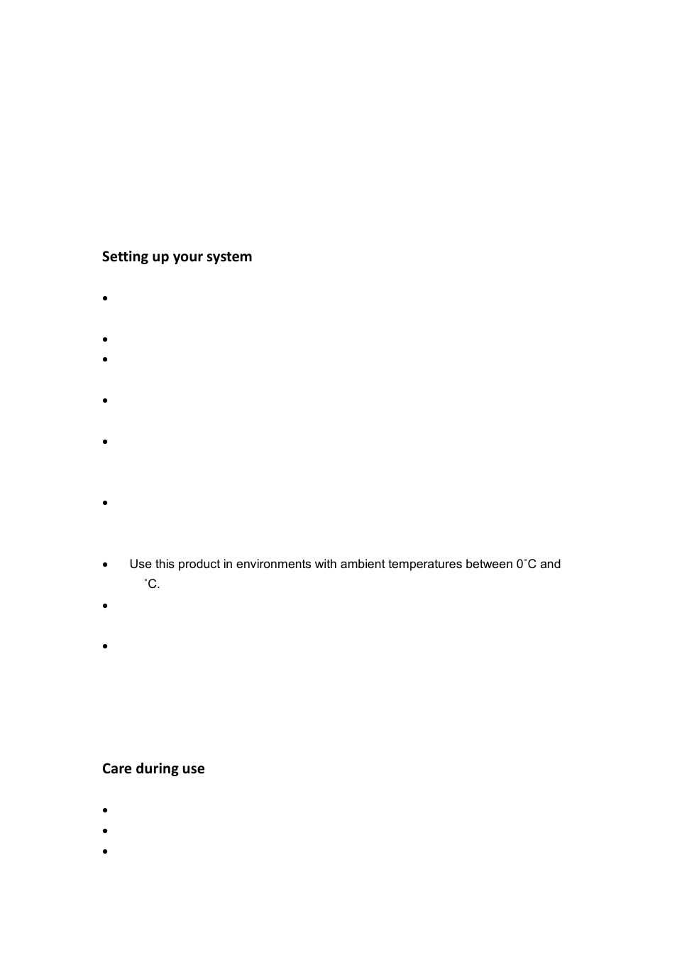 Safety information, Setting up your system, Care during use | IBASE IOPS-76 User Manual | Page 4 / 36