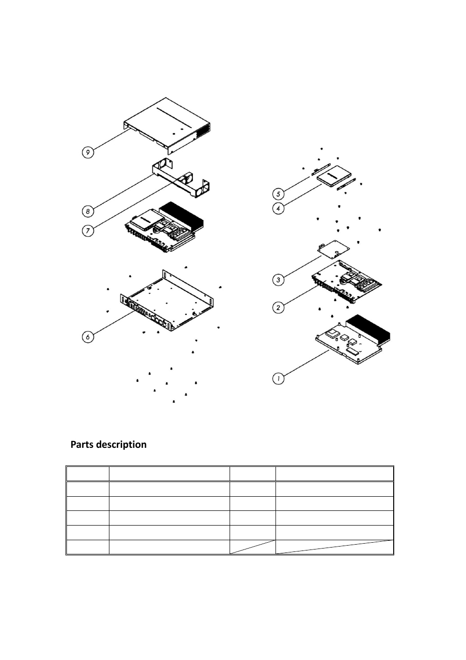 Exploded view of the si-28 assembly, Parts description | IBASE SI-28 User Manual | Page 13 / 44