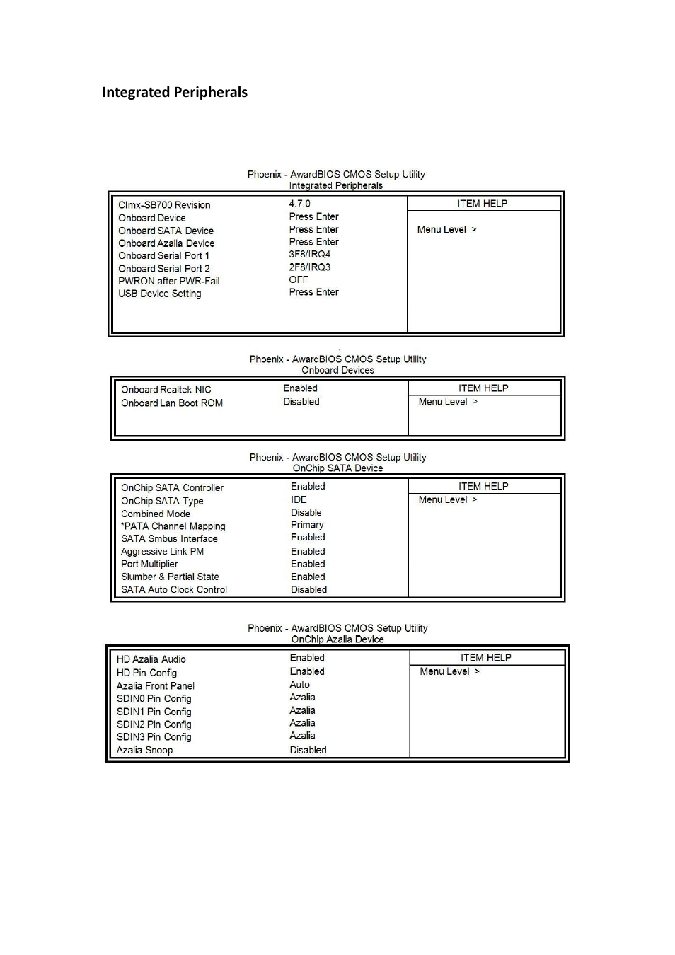 Integrated peripherals | IBASE SI-28 User Manual | Page 28 / 44