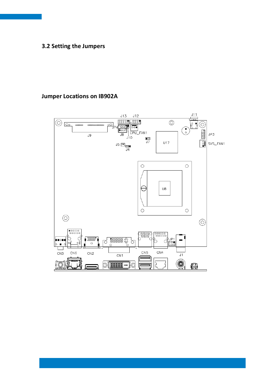 2 setting the jumpers, Jumper locations on ib902a | IBASE SI-62 User Manual | Page 21 / 73