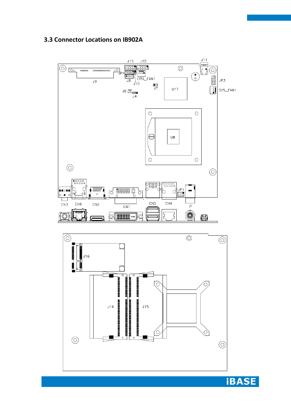 3 connector locations on ib902a | IBASE SI-62 User Manual | Page 24 / 73