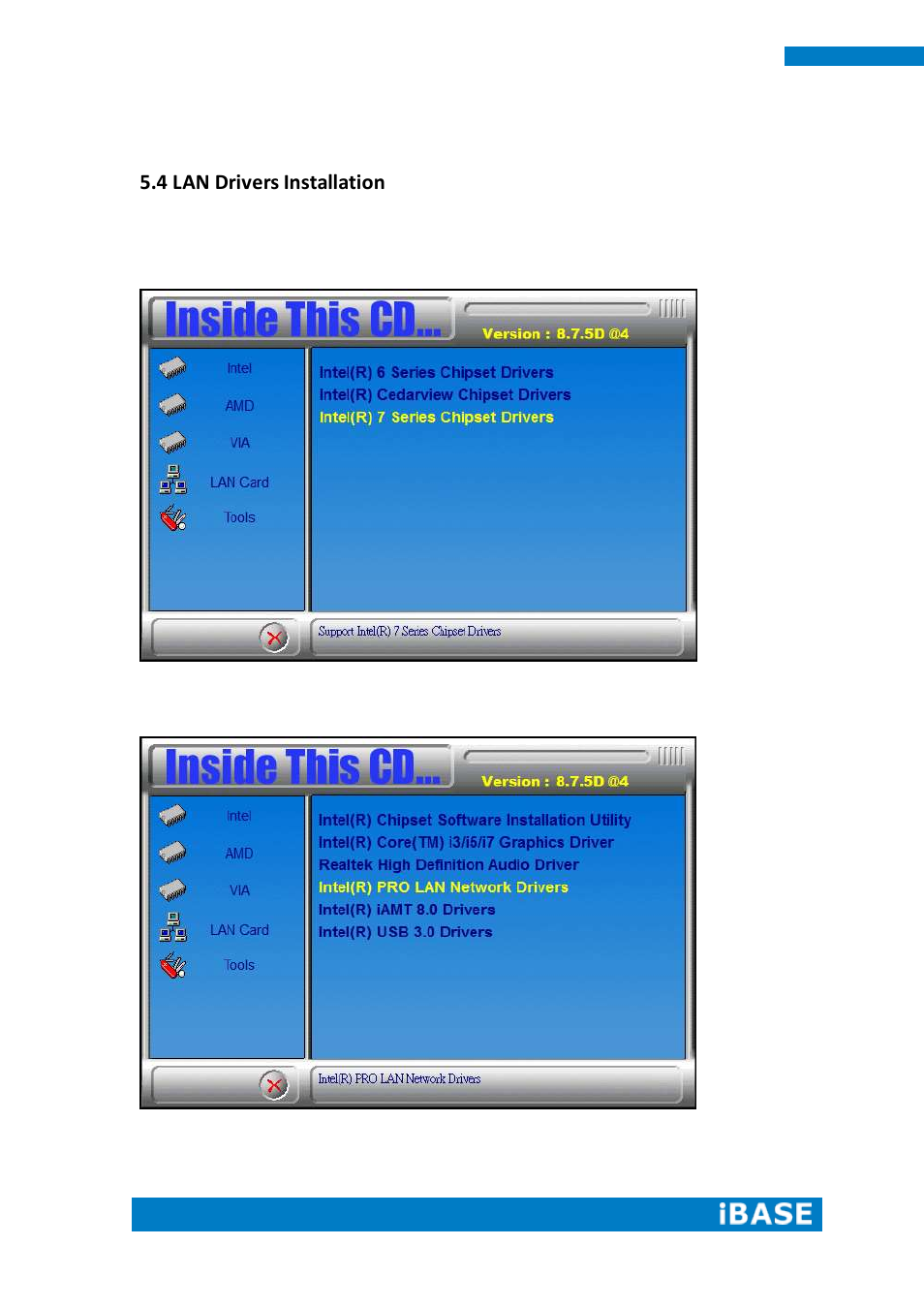 4 lan drivers installation | IBASE SI-62 User Manual | Page 62 / 73