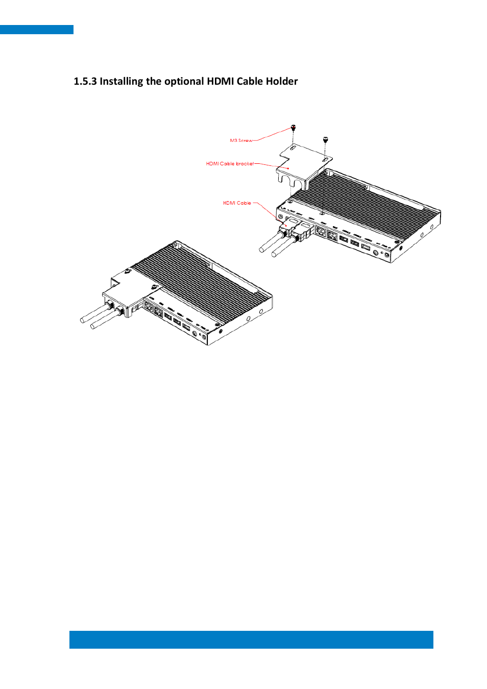 3 installing the optional hdmi cable holder | IBASE SI-12 User Manual | Page 19 / 48