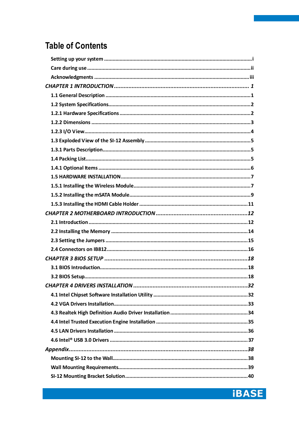 IBASE SI-12 User Manual | Page 4 / 48