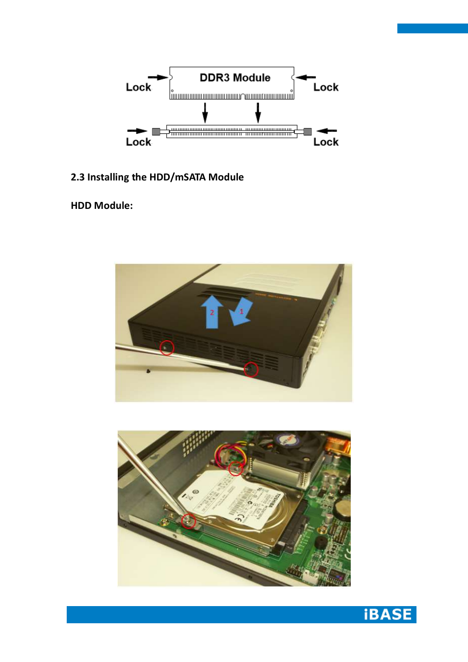 3 installing the hdd/msata module hdd module | IBASE SI-64 User Manual | Page 14 / 80