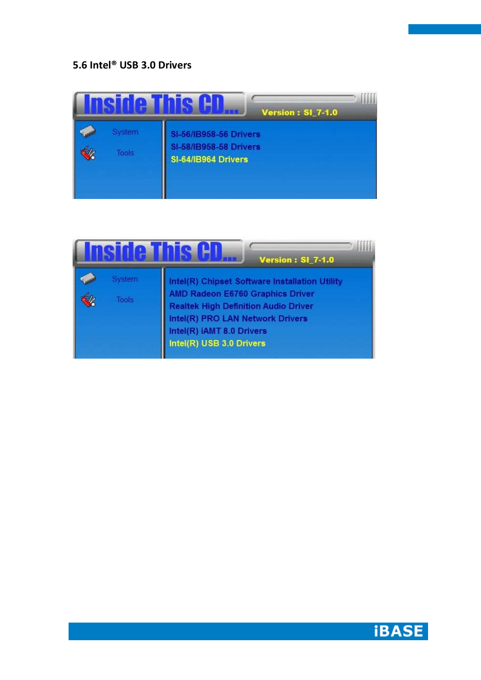 6 intel® usb 3.0 drivers | IBASE SI-64 User Manual | Page 72 / 80