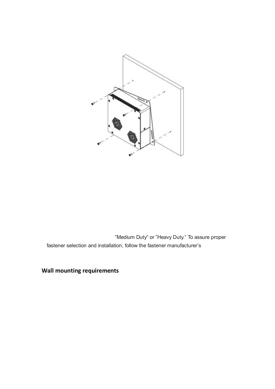 Mounting si-18 to the wall, Wall mounting requirements | IBASE SI-18 User Manual | Page 11 / 51