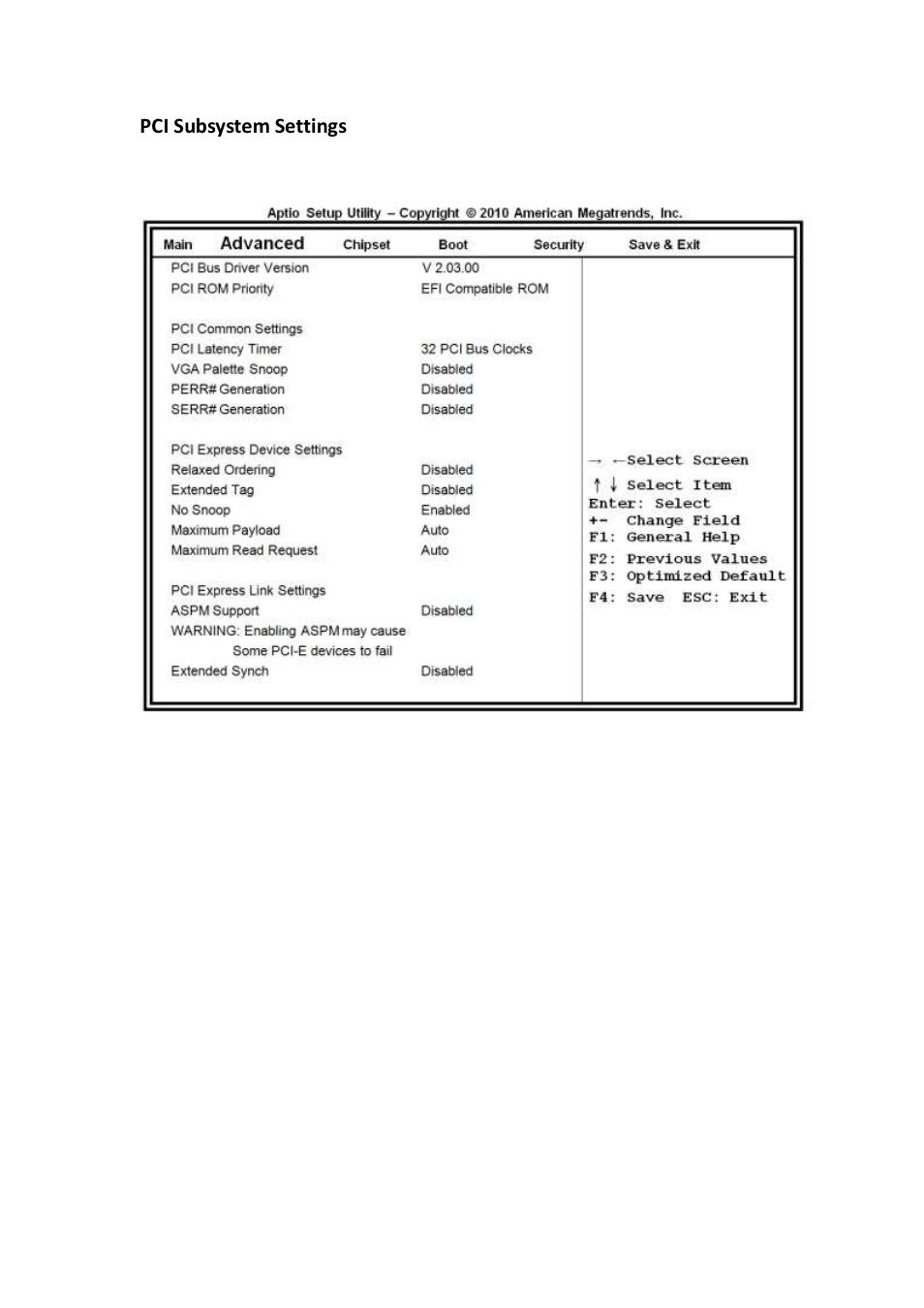 Pci subsystem settings | IBASE SI-18 User Manual | Page 25 / 51