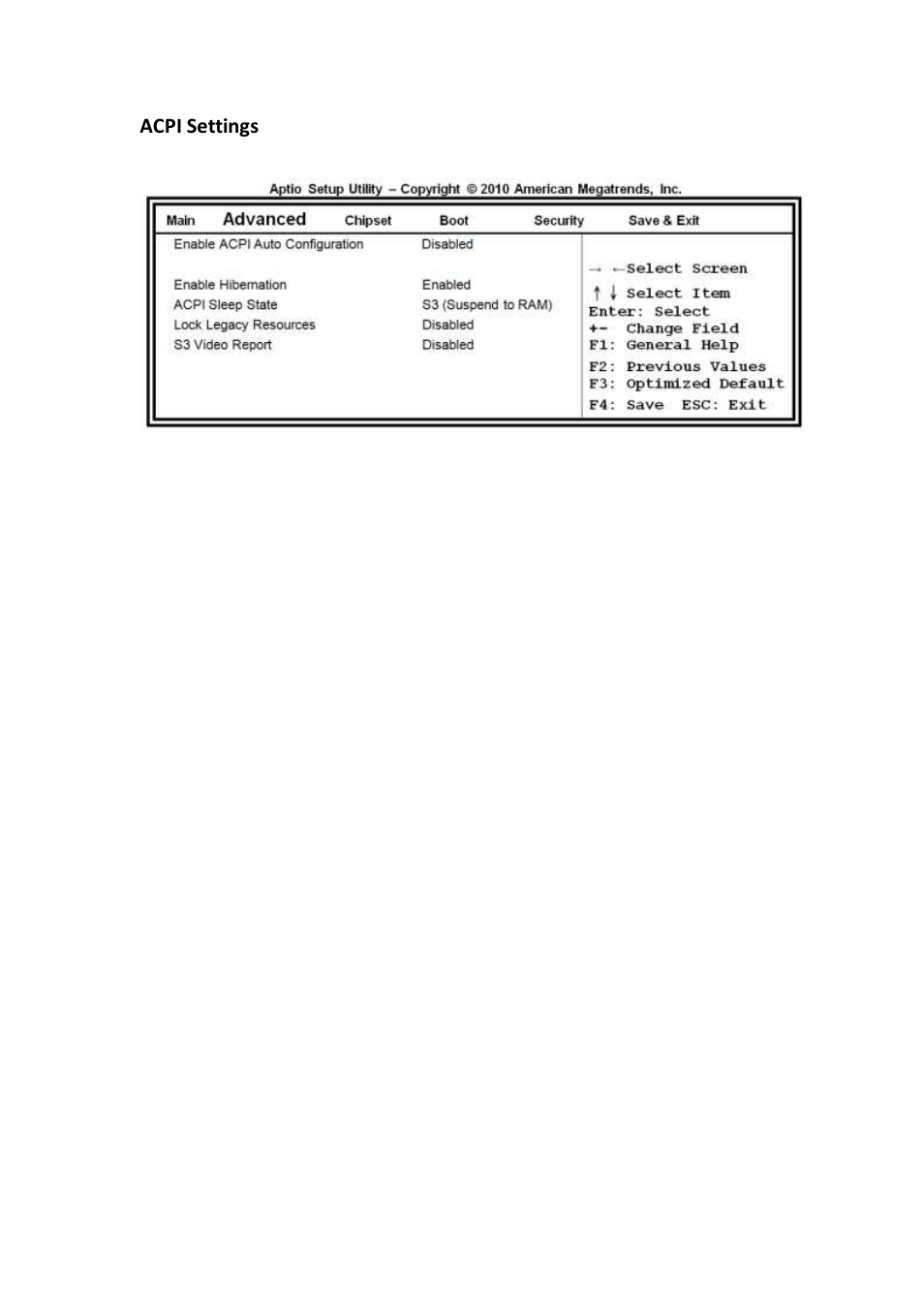 Acpi settings | IBASE SI-18 User Manual | Page 27 / 51