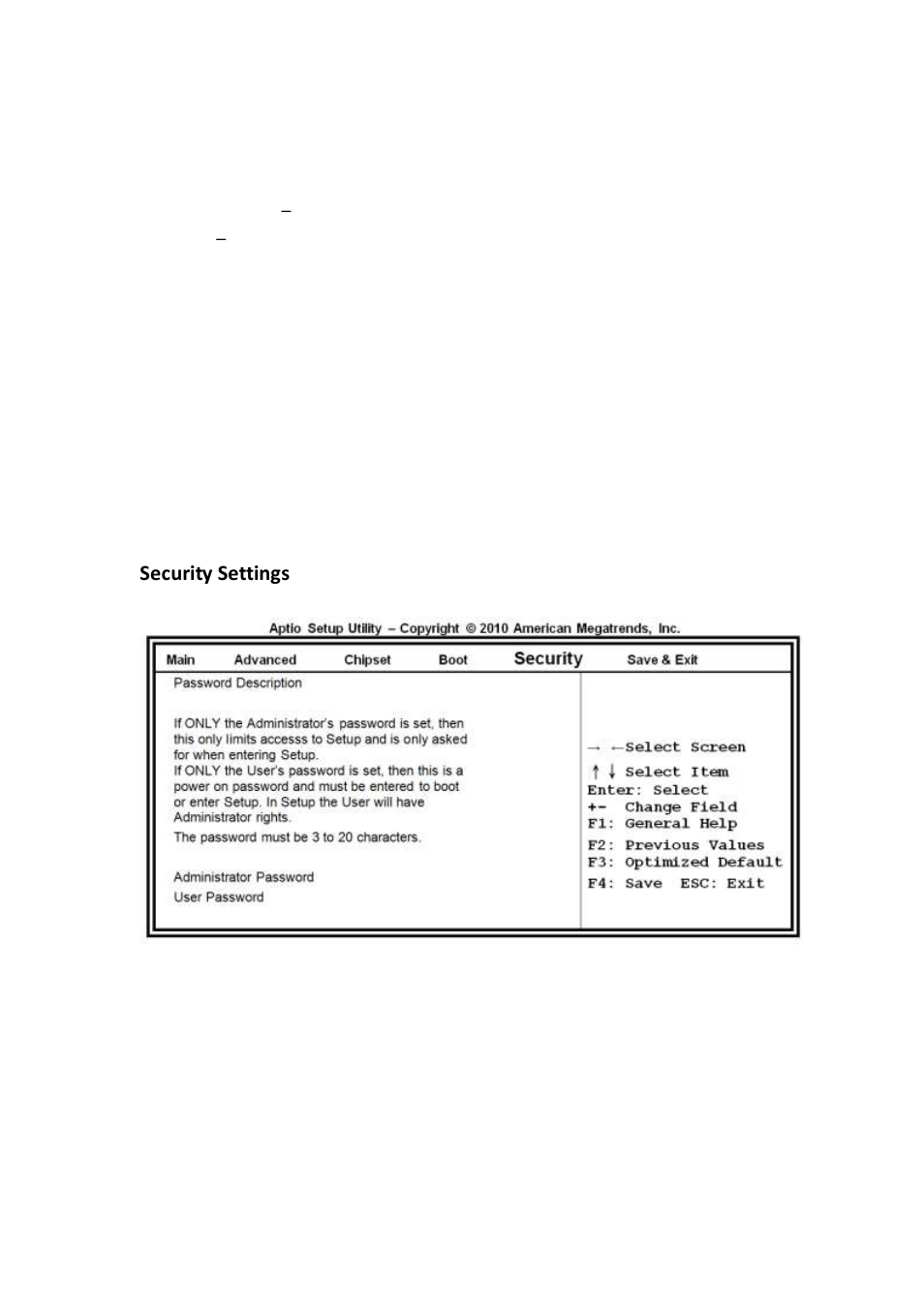 Security settings | IBASE SI-18 User Manual | Page 39 / 51