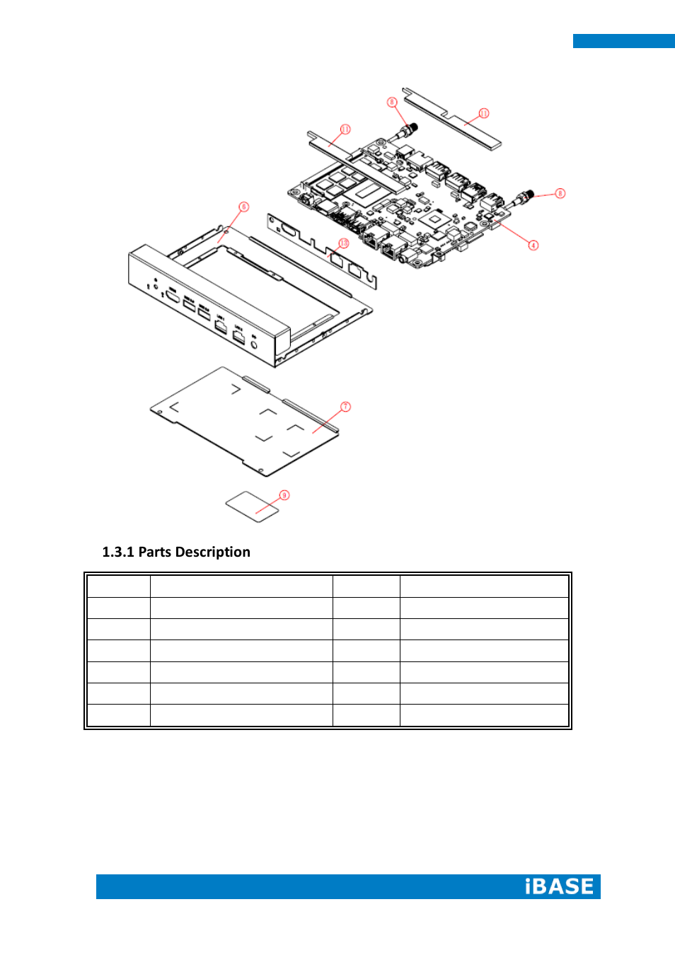 1 parts description | IBASE SI-83 User Manual | Page 14 / 78