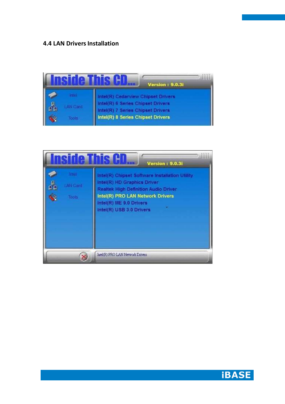 4 lan drivers installation | IBASE SI-83 User Manual | Page 60 / 78